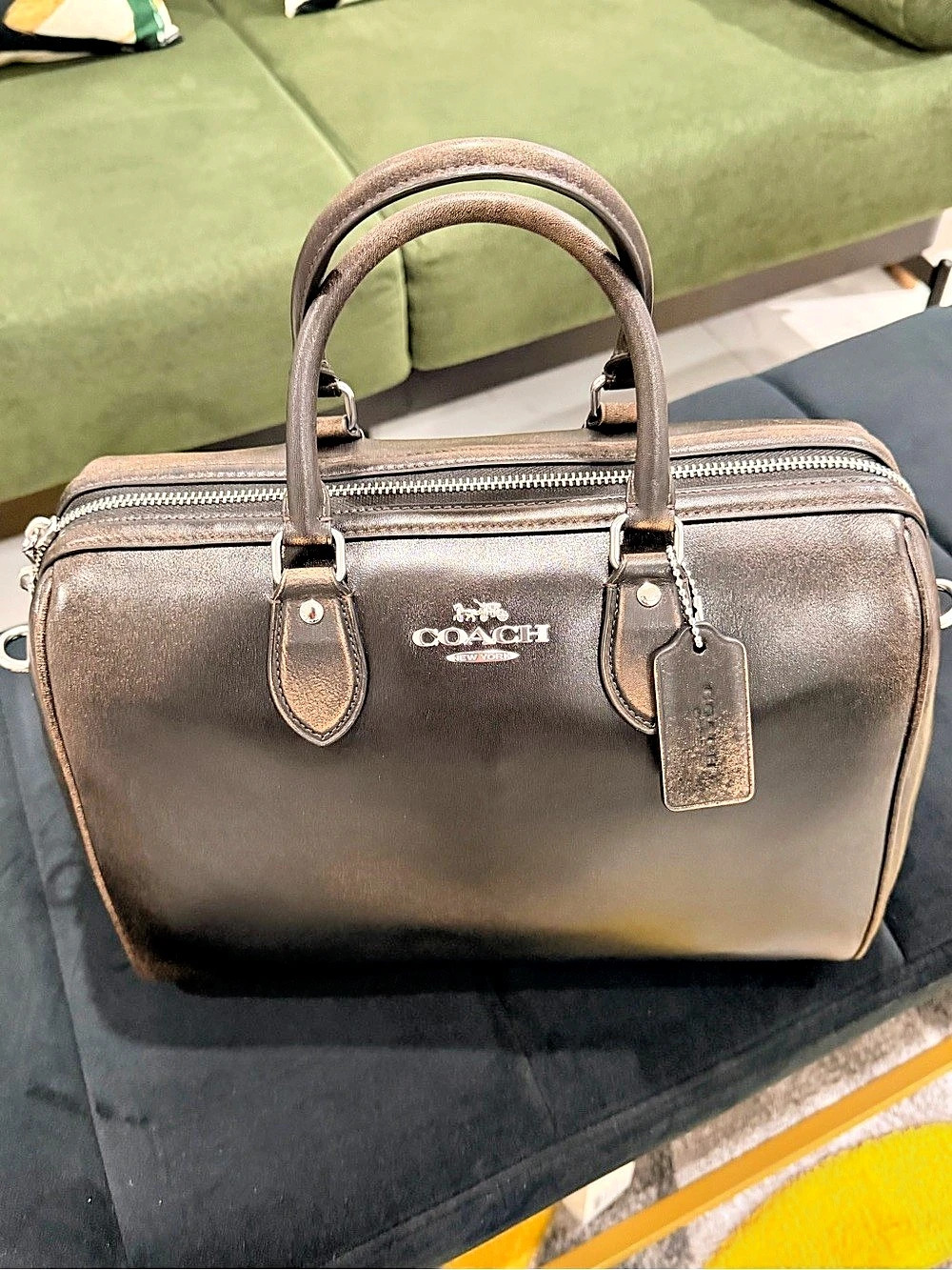 Coach Rowan Satchel large in loved leather